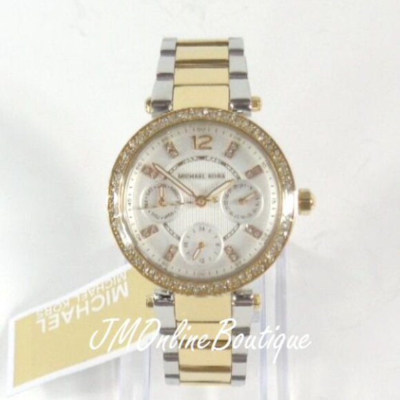 Michael Kors Womens Chronograph Mini Parker Two-tone Watch MK6055 - Picture 2 of 9